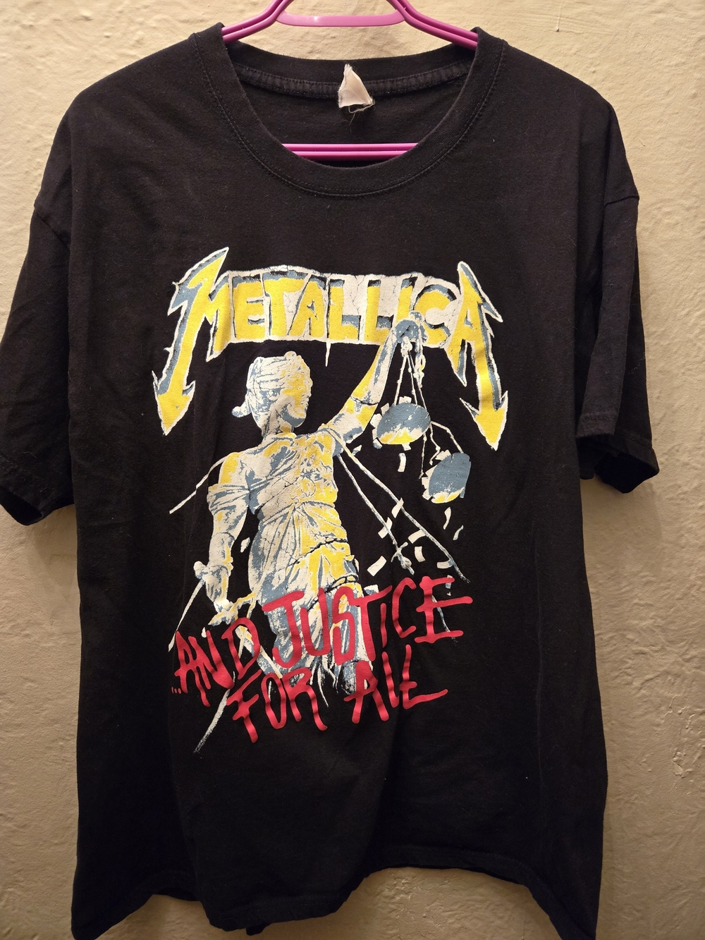 Metallica And Justice For All Graphic Band Tee Black Vintage Style L